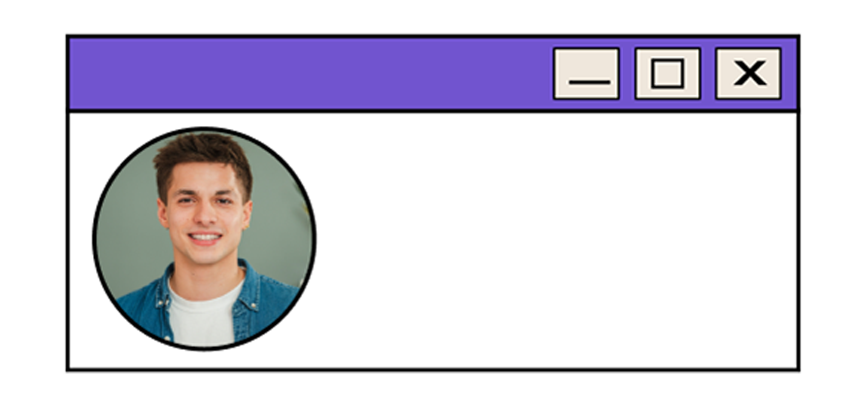 portrait of a man on a website browser